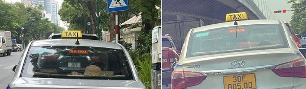 Xe taxi Hyundai i10 tại Hà Nội che biển số bị phạt 5 triệu đồng